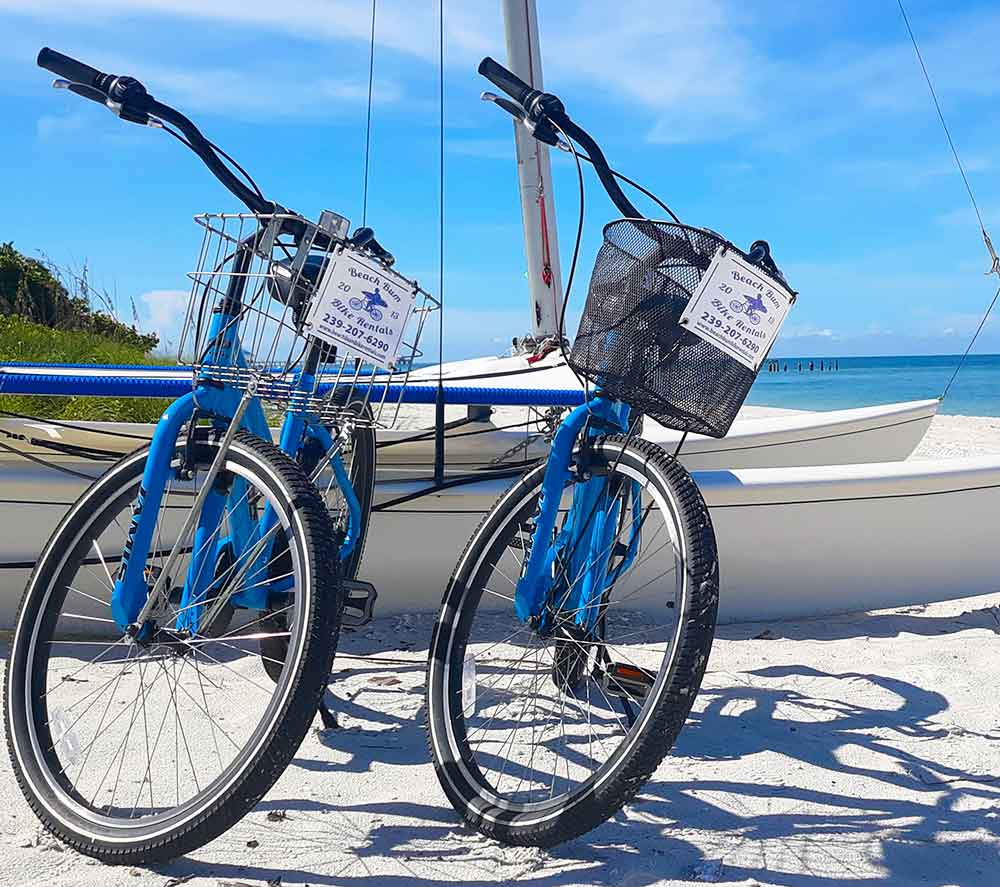 Jamis Boss 7-speed bikes on Naples, Florida beach | Bike Rentals Naples Beach Bum Bike Rentals and Delivery